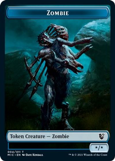 Zombie (005) // Zombie (004) Double-Sided Token [Innistrad: Midnight Hunt Commander Tokens] | Gear Gaming Bentonville