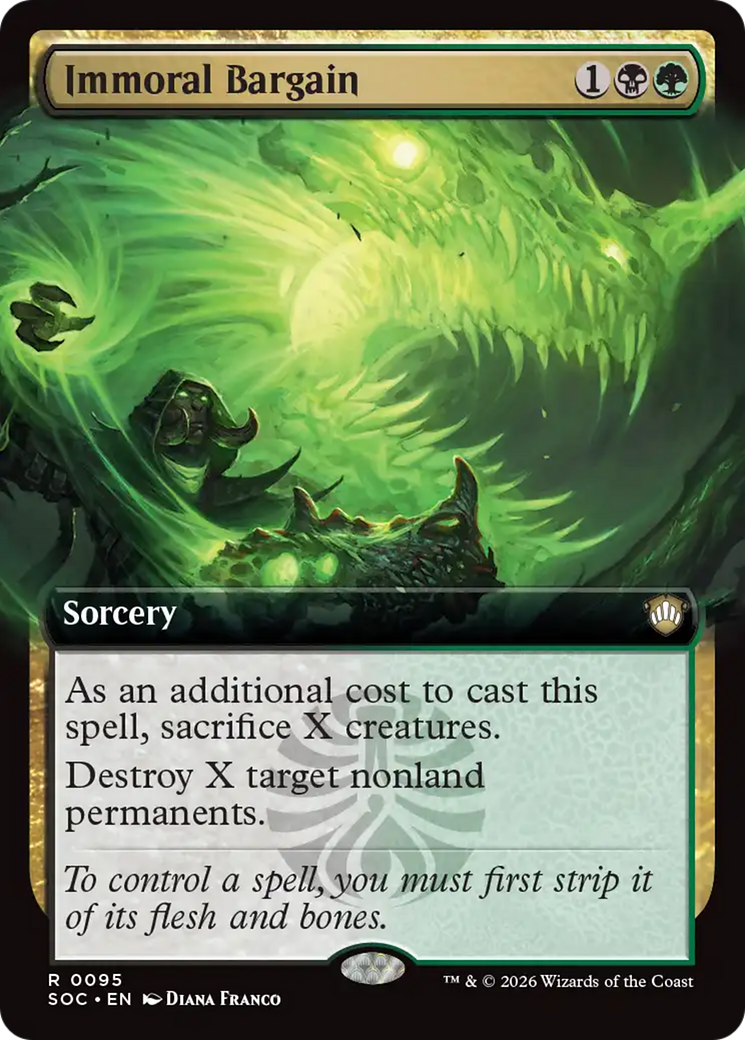 Immoral Bargain (Extended Art) [Secrets of Strixhaven Commander] | Gear Gaming Bentonville