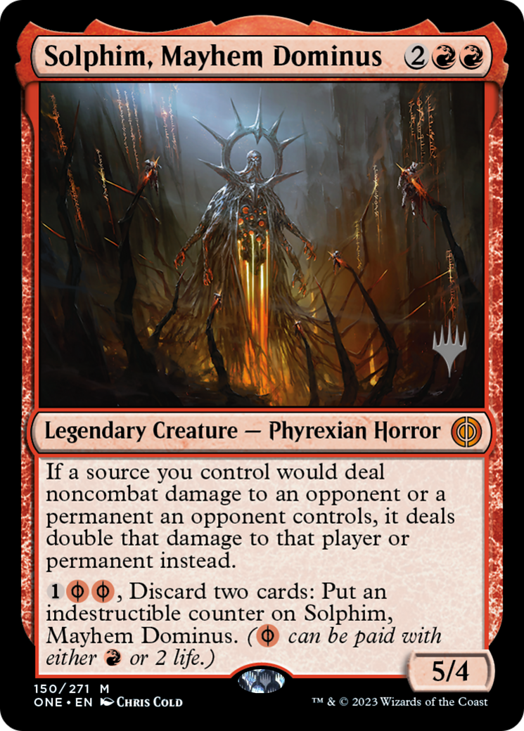 Solphim, Mayhem Dominus (Promo Pack) [Phyrexia: All Will Be One Promos] | Gear Gaming Bentonville