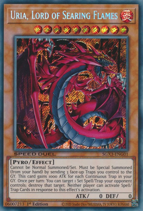 Uria, Lord of Searing Flames [SGX3-ENG01] Secret Rare | Gear Gaming Bentonville