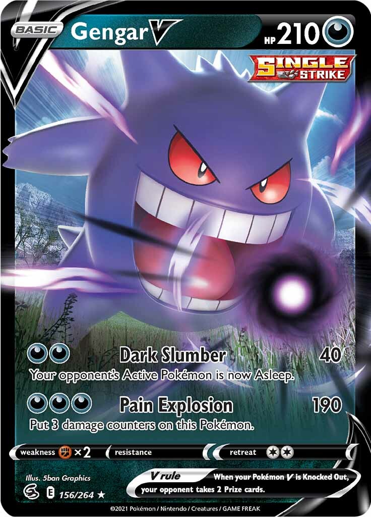 Gengar V (156/264) [Sword & Shield: Fusion Strike] | Gear Gaming Bentonville