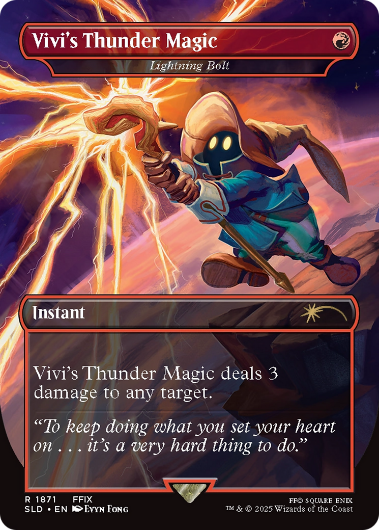 Vivi's Thunder Magic - Lightning Bolt (Rainbow Foil) [Secret Lair Drop Series] | Gear Gaming Bentonville