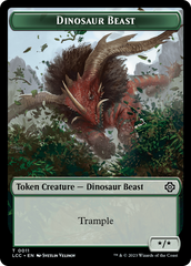 Dinosaur Beast // Dinosaur Double-Sided Token [The Lost Caverns of Ixalan Commander Tokens] | Gear Gaming Bentonville