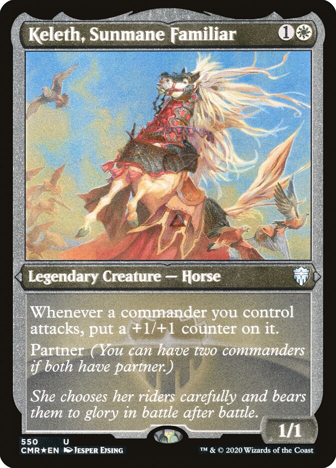 Keleth, Sunmane Familiar (Etched) [Commander Legends] | Gear Gaming Bentonville
