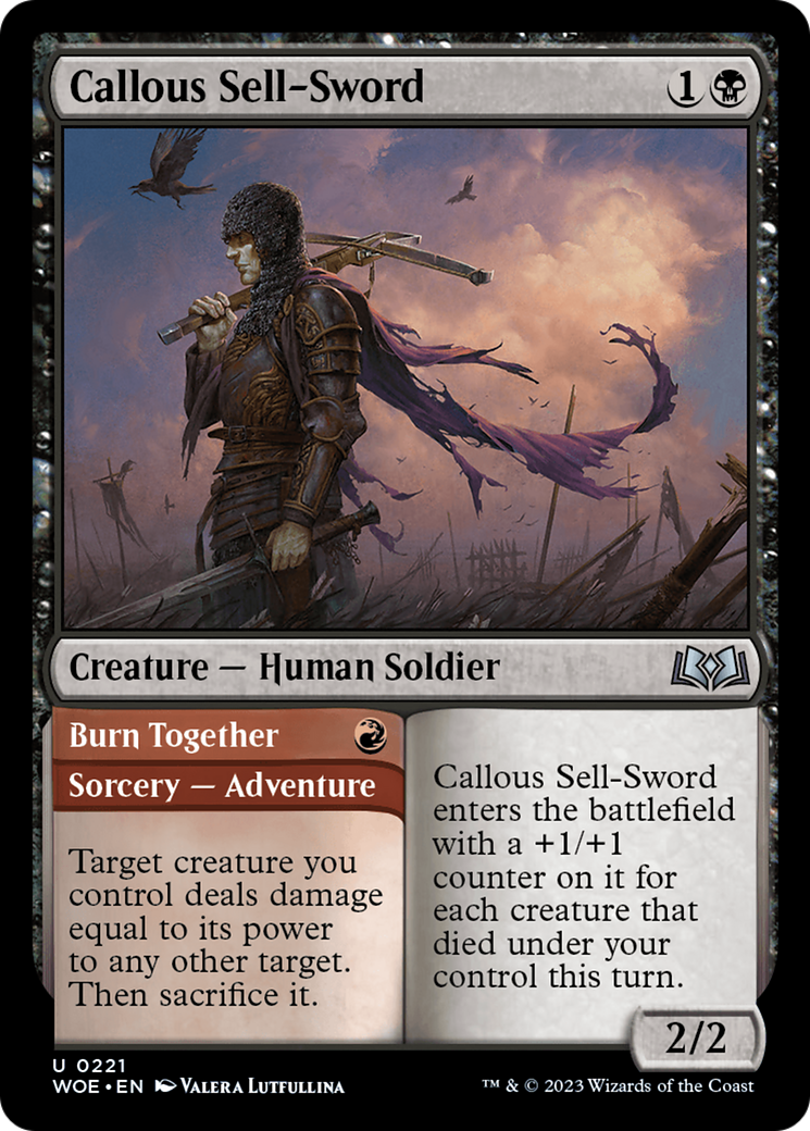 Callous Sell-Sword // Burn Together [Wilds of Eldraine] | Gear Gaming Bentonville