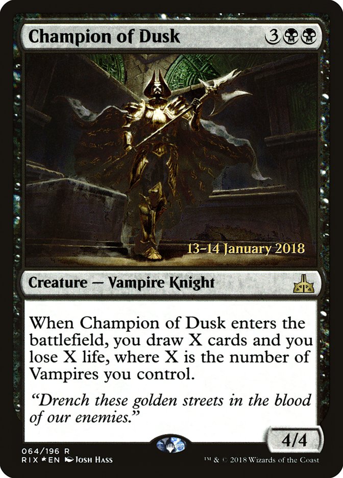 Champion of Dusk [Rivals of Ixalan Prerelease Promos] | Gear Gaming Bentonville