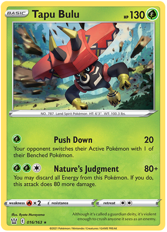 Tapu Bulu (016/163) (Theme Deck Exclusive) [Sword & Shield: Battle Styles] | Gear Gaming Bentonville