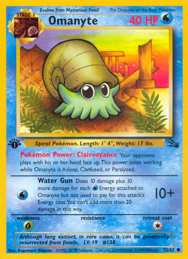 Omanyte (52/62) [Fossil 1st Edition] | Gear Gaming Bentonville