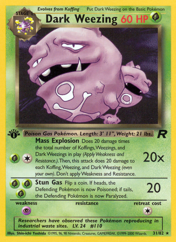Dark Weezing (31/82) [Team Rocket 1st Edition] | Gear Gaming Bentonville