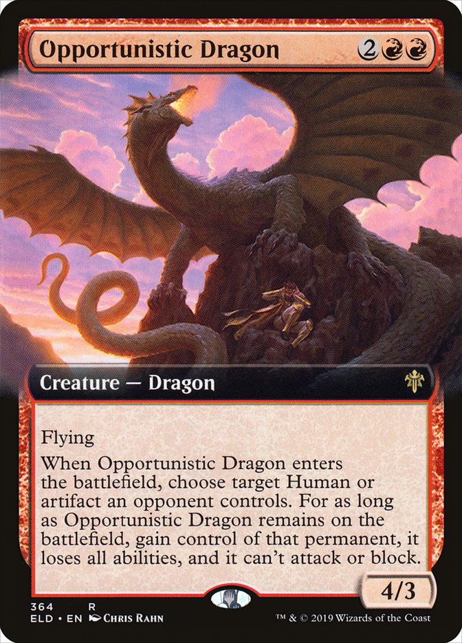 Opportunistic Dragon (Extended Art) [Throne of Eldraine] | Gear Gaming Bentonville