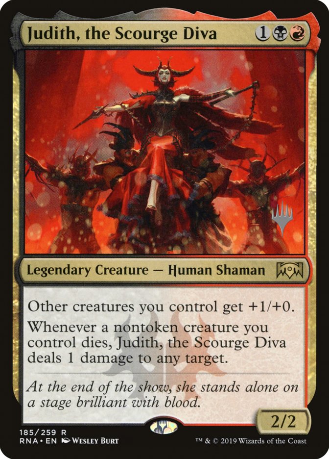 Judith, the Scourge Diva (Promo Pack) [Ravnica Allegiance Promos] | Gear Gaming Bentonville