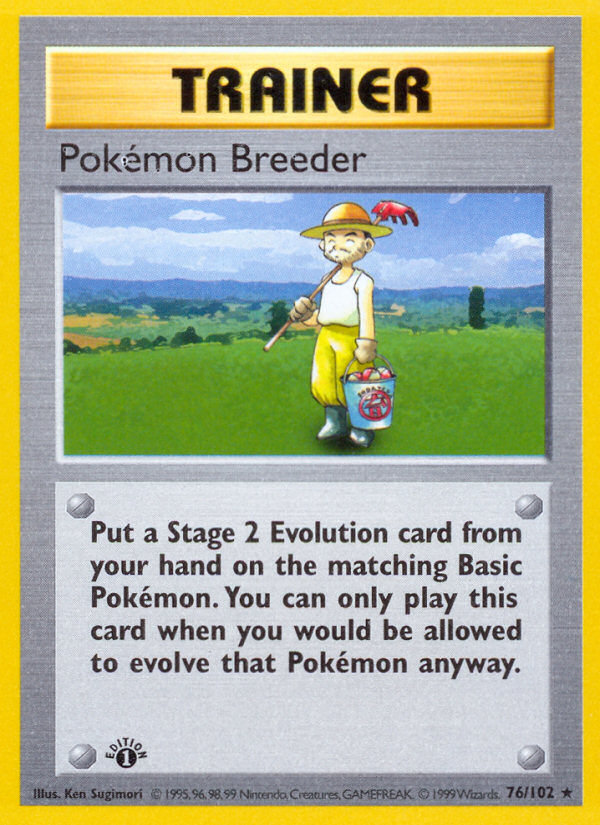 Pokemon Breeder (76/102) (Shadowless) [Base Set 1st Edition] | Gear Gaming Bentonville