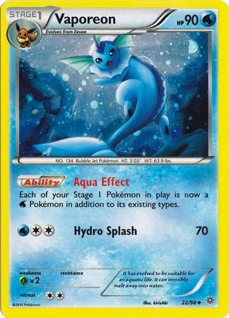 Vaporeon (22/98) (Cosmos Holo) [XY: Ancient Origins] | Gear Gaming Bentonville