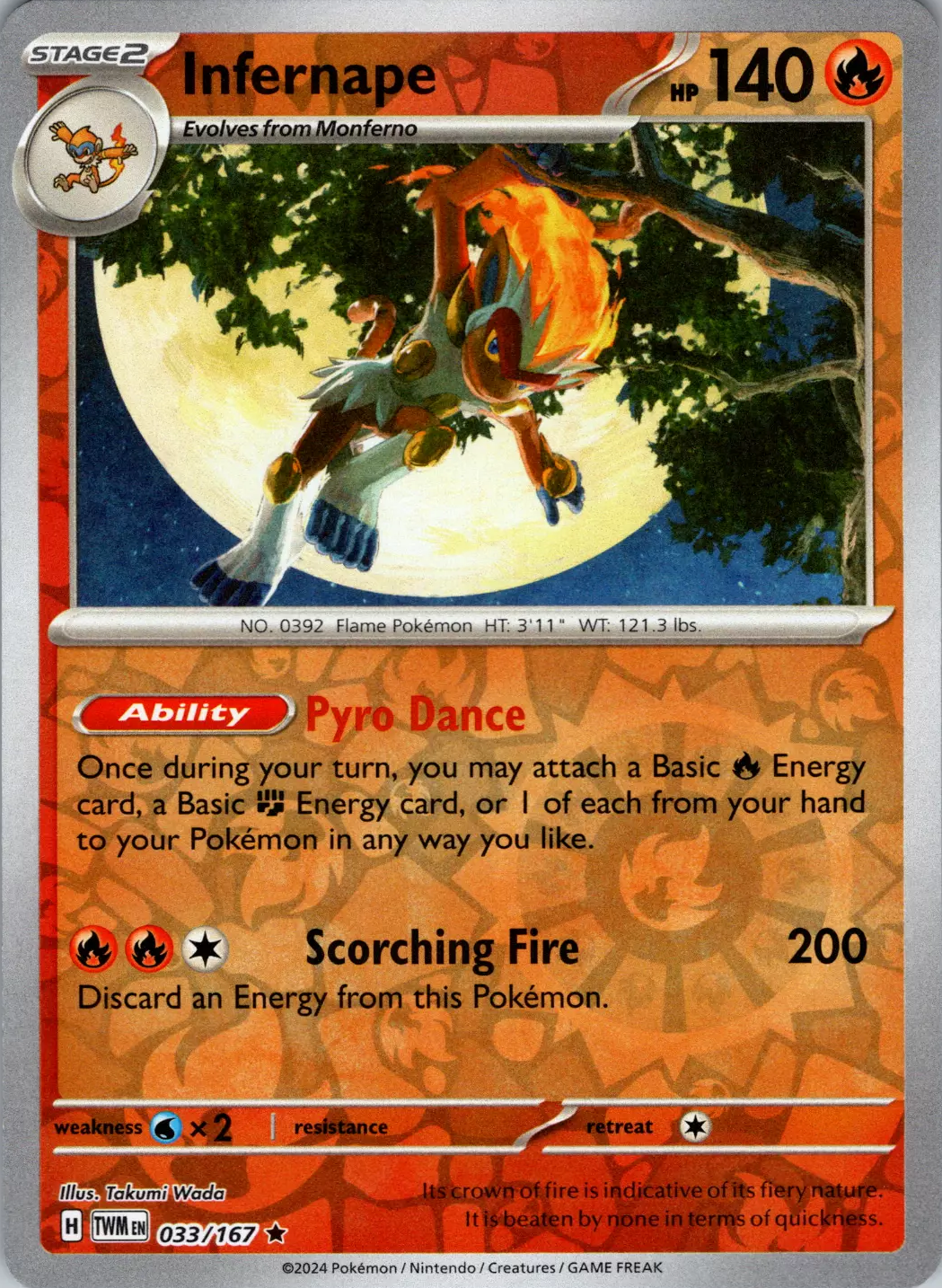 Infernape (033/167) [Scarlet & Violet: Twilight Masquerade] | Gear Gaming Bentonville