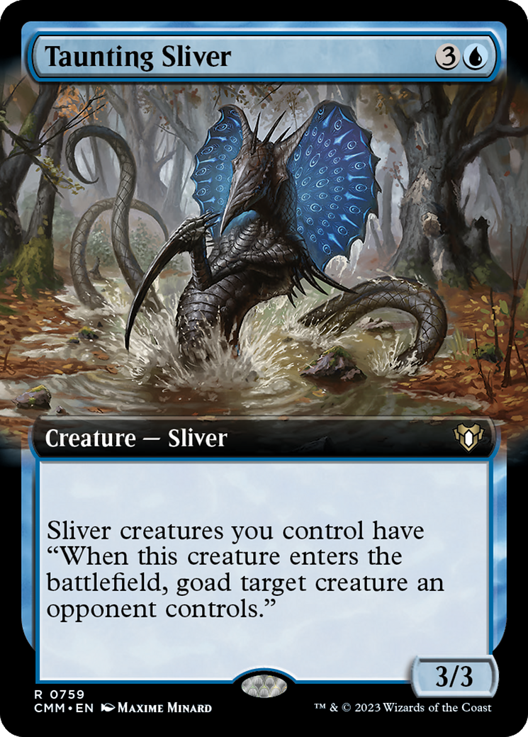 Taunting Sliver (Extended Art) [Commander Masters] | Gear Gaming Bentonville