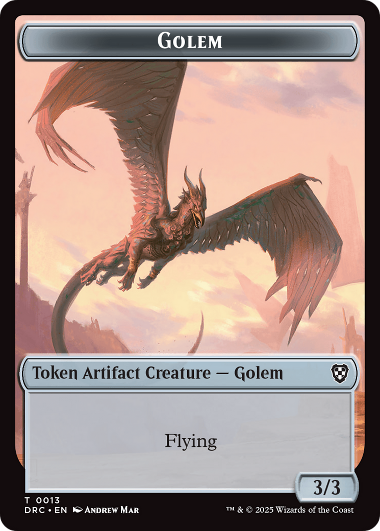 Construct // Golem (0013) Double-Sided Token [Aetherdrift Commander Tokens] | Gear Gaming Bentonville