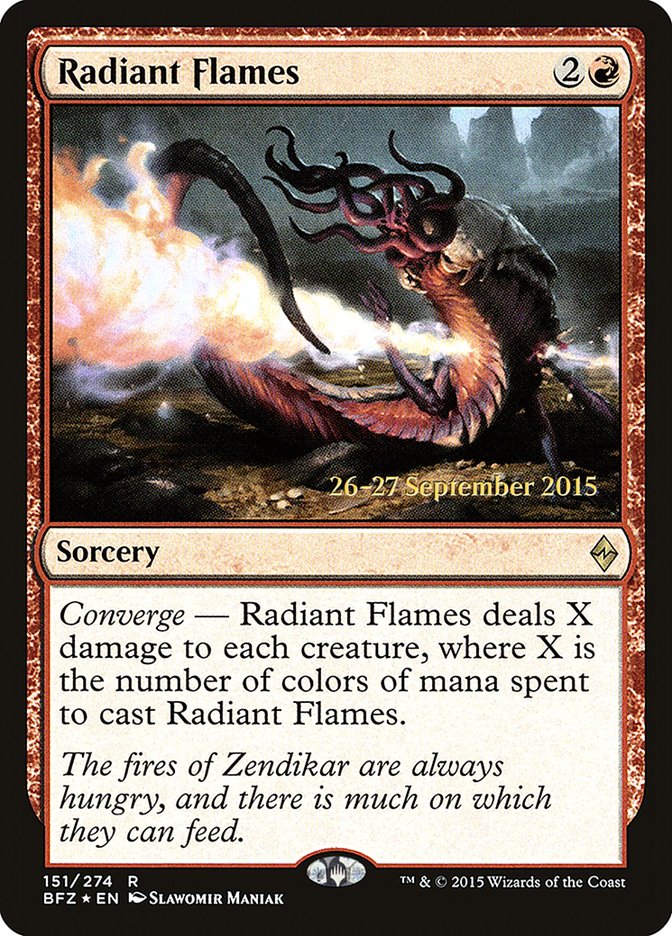 Radiant Flames [Battle for Zendikar Prerelease Promos] | Gear Gaming Bentonville