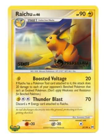 Raichu (27/99) (Staff Prerelease Promo) [Nintendo: Black Star Promos] | Gear Gaming Bentonville