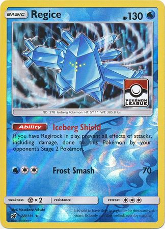 Regice (28/111) (League Promo) [Sun & Moon: Crimson Invasion] | Gear Gaming Bentonville
