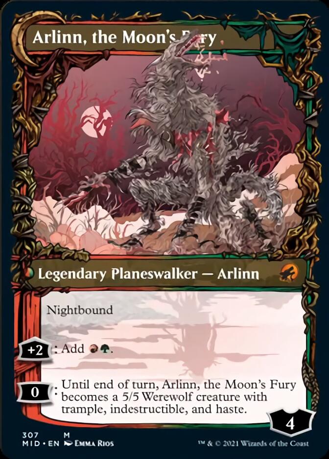 Arlinn, the Pack's Hope // Arlinn, the Moon's Fury (Showcase Equinox) [Innistrad: Midnight Hunt] | Gear Gaming Bentonville