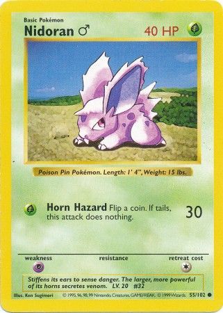 Nidoran (55/102) (Male) [Base Set Shadowless Unlimited] | Gear Gaming Bentonville
