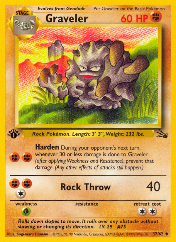 Graveler (37/62) [Fossil 1st Edition] | Gear Gaming Bentonville