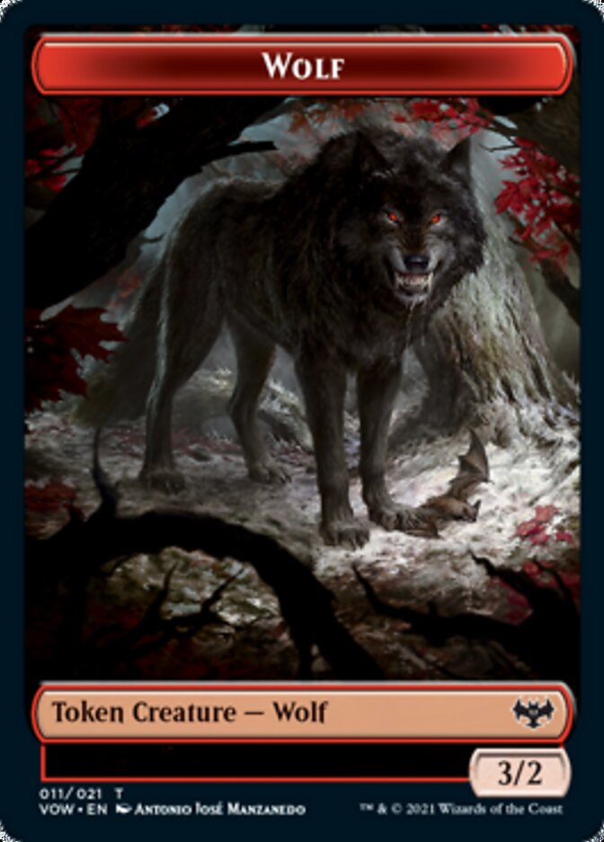 Wolf (011) // Boar Double-Sided Token [Innistrad: Crimson Vow Tokens] | Gear Gaming Bentonville