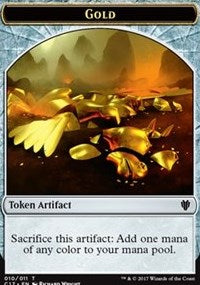Gold // Cat Dragon Double-Sided Token [Commander 2017 Tokens] | Gear Gaming Bentonville