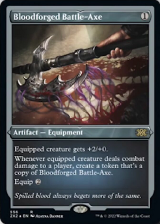 Bloodforged Battle-Axe (Foil Etched) [Double Masters 2022] | Gear Gaming Bentonville