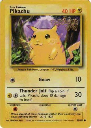 Pikachu (58/102) (PokeTour 1999 Promo) [Miscellaneous Cards] | Gear Gaming Bentonville