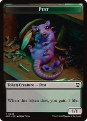 Saproling // Pest (0023) Double-Sided Token [Secrets of Strixhaven Commander Tokens] | Gear Gaming Bentonville