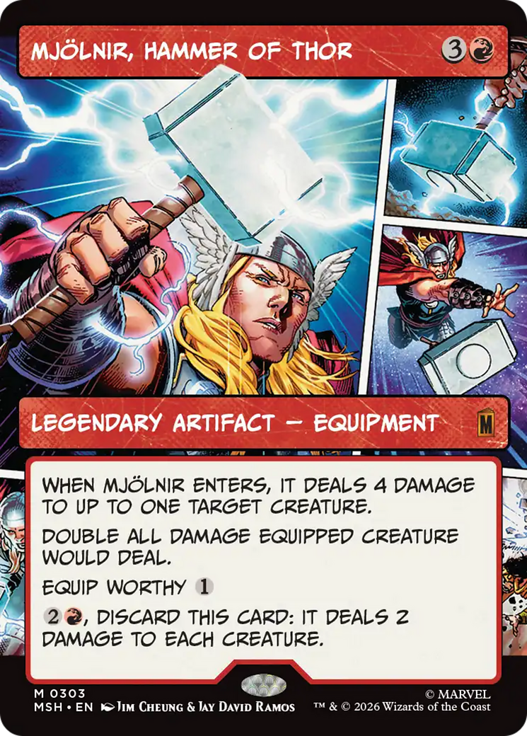 Mjolnir, Hammer of Thor (Borderless) (0303) [Marvel Super Heroes] | Gear Gaming Bentonville