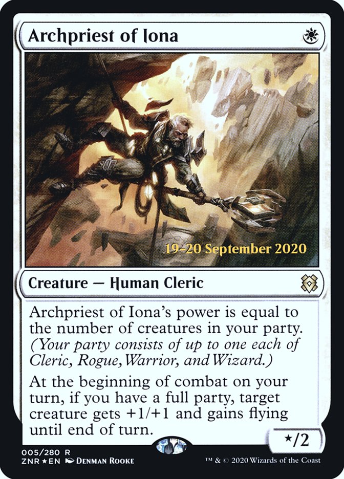 Archpriest of Iona [Zendikar Rising Prerelease Promos] | Gear Gaming Bentonville