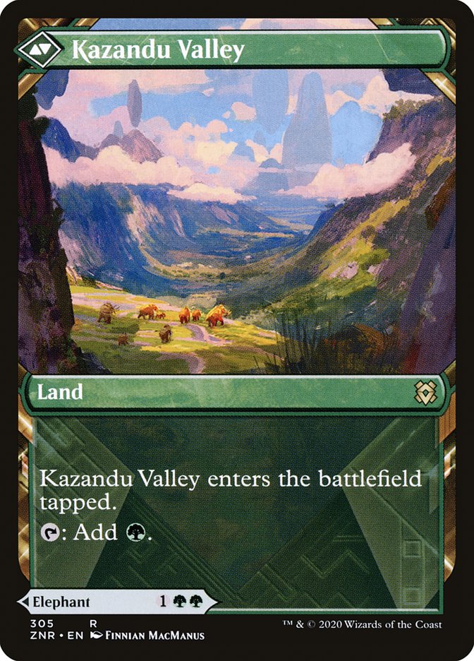 Kazandu Mammoth // Kazandu Valley (Showcase) [Zendikar Rising] | Gear Gaming Bentonville