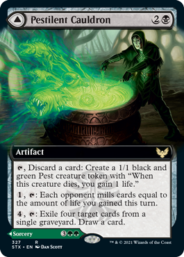 Pestilent Cauldron // Restorative Burst (Extended Art) [Strixhaven: School of Mages] | Gear Gaming Bentonville