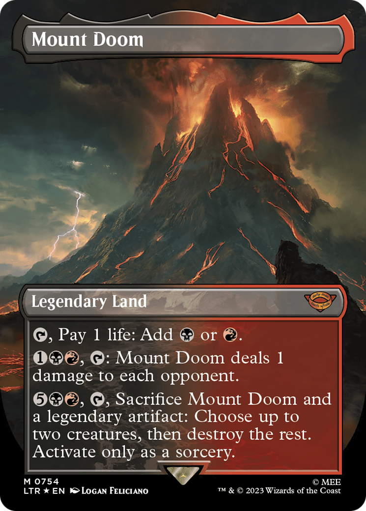 Mount Doom (Borderless) (Surge Foil) [The Lord of the Rings: Tales of Middle-Earth] | Gear Gaming Bentonville