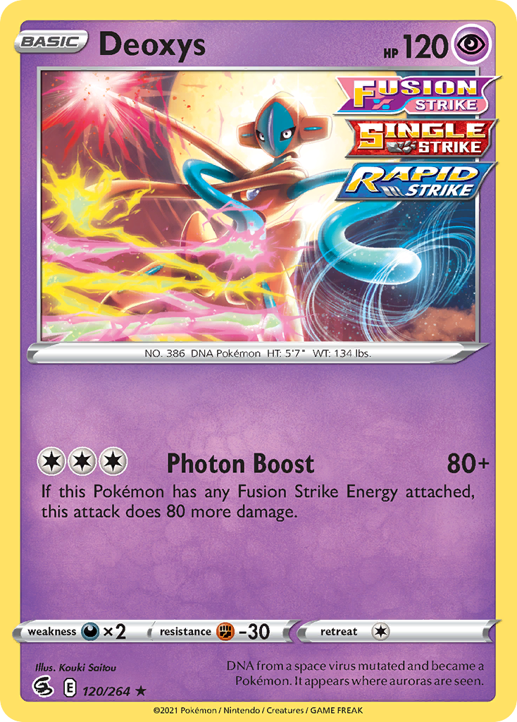 Deoxys (120/264) (Theme Deck Exclusive) [Sword & Shield: Fusion Strike] | Gear Gaming Bentonville