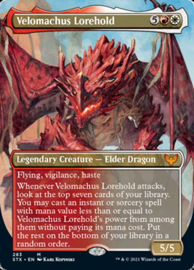 Velomachus Lorehold (Borderless Alternate Art) [Strixhaven: School of Mages] | Gear Gaming Bentonville