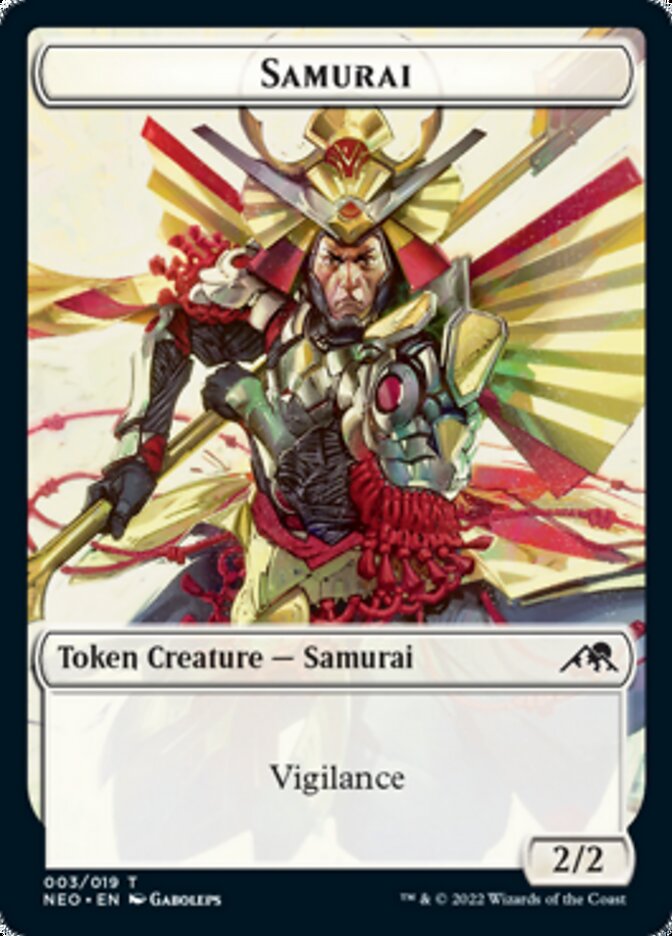 Samurai // Construct (015) Double-Sided Token [Kamigawa: Neon Dynasty Tokens] | Gear Gaming Bentonville