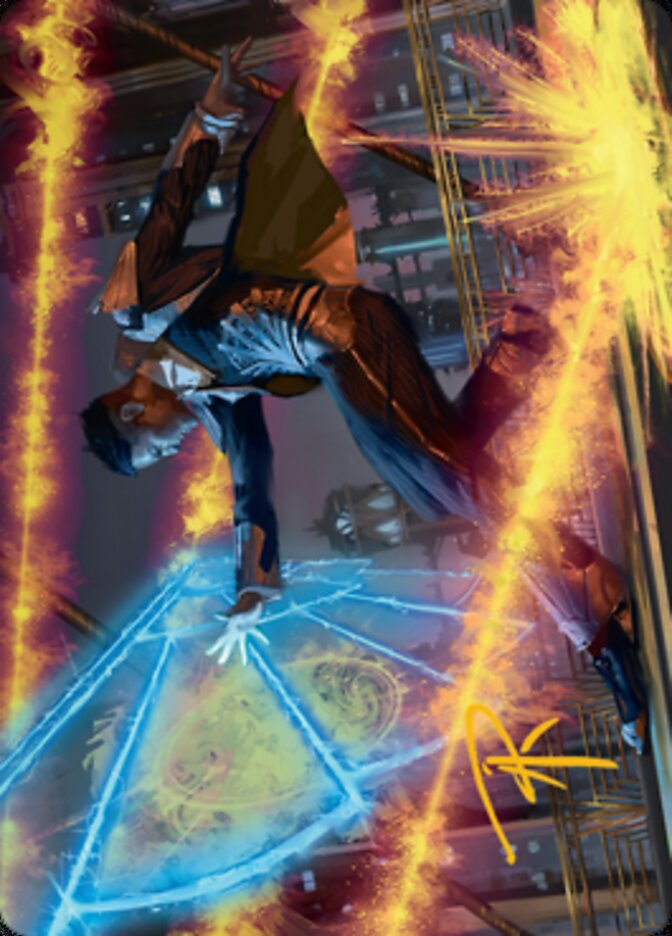 Wingshield Agent Art Card (Gold-Stamped Signature) [Streets of New Capenna Art Series] | Gear Gaming Bentonville