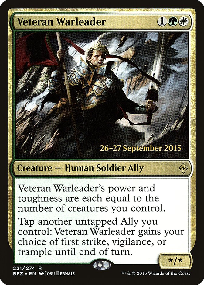 Veteran Warleader [Battle for Zendikar Prerelease Promos] | Gear Gaming Bentonville