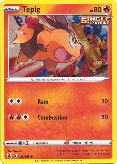 Tepig (023/163) (Cosmos Holo) [Sword & Shield: Battle Styles] | Gear Gaming Bentonville