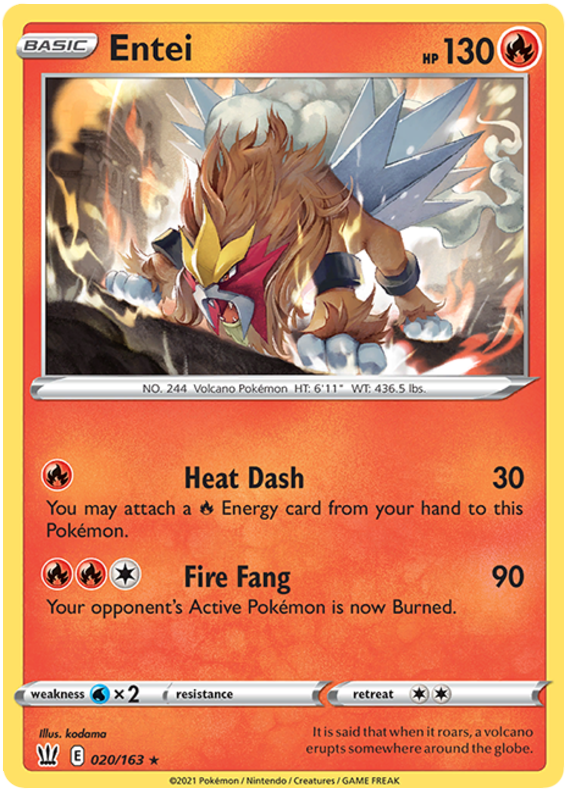 Entei (020/163) [Sword & Shield: Battle Styles] | Gear Gaming Bentonville