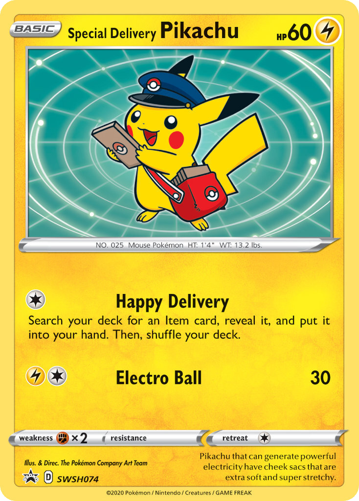 Special Delivery Pikachu (SWSH074) [Sword & Shield: Black Star Promos] | Gear Gaming Bentonville