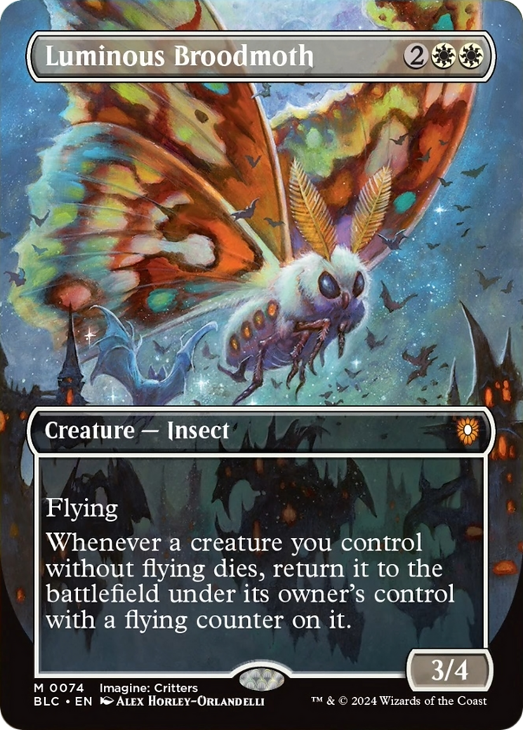 Luminous Broodmoth (Borderless) [Bloomburrow Commander] | Gear Gaming Bentonville