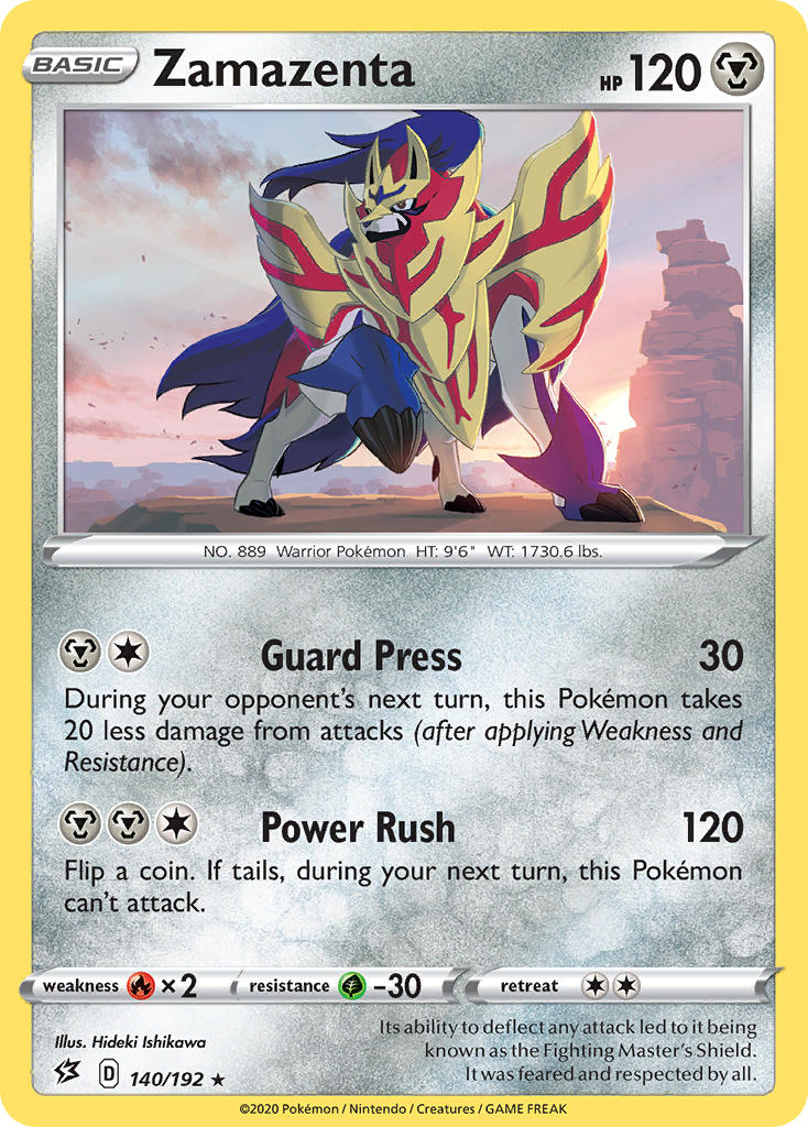 Zamazenta (140/192) (Cracked Ice Holo) (Theme Deck Exclusive) [Sword & Shield: Rebel Clash] | Gear Gaming Bentonville