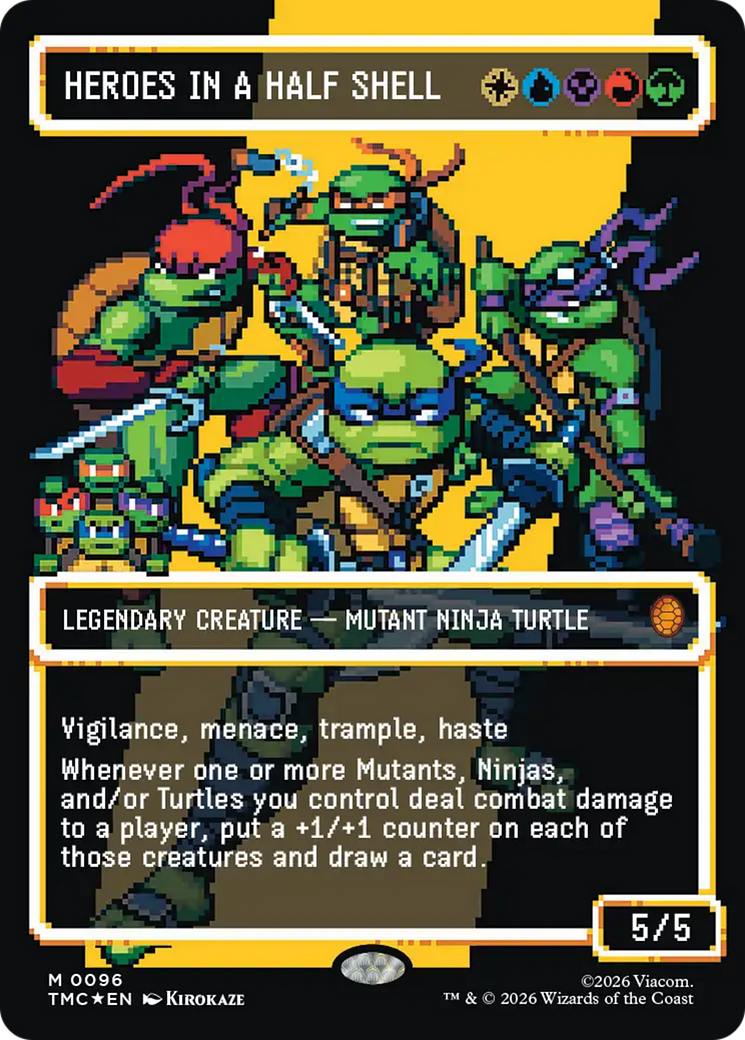 Heroes in a Half Shell (0096) (Borderless) (Surge Foil) [Teenage Mutant Ninja Turtles Commander] | Gear Gaming Bentonville