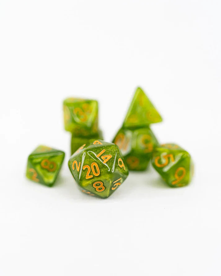 Leprachaun | 7 Piece Mini Acrylic Polyhedral Dice Set | Gear Gaming Bentonville