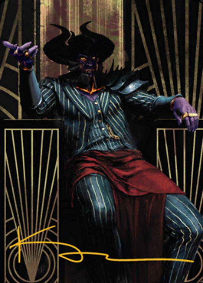 Ob Nixilis, the Adversary 2 Art Card (Gold-Stamped Signature) [Streets of New Capenna Art Series] | Gear Gaming Bentonville