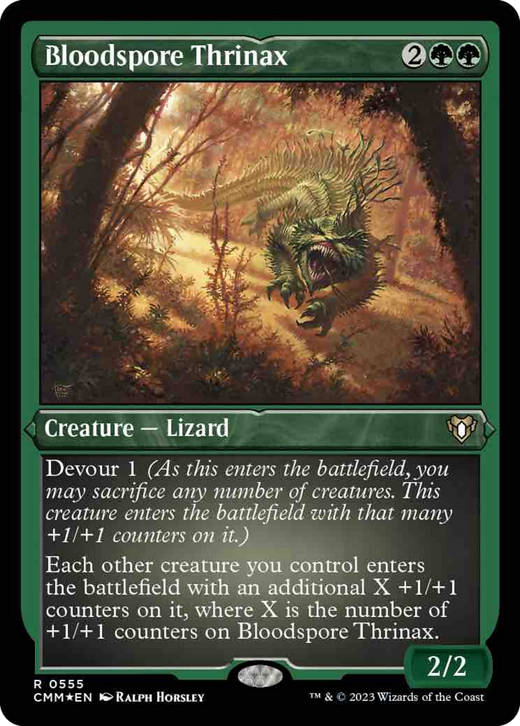 Bloodspore Thrinax (Foil Etched) [Commander Masters] | Gear Gaming Bentonville